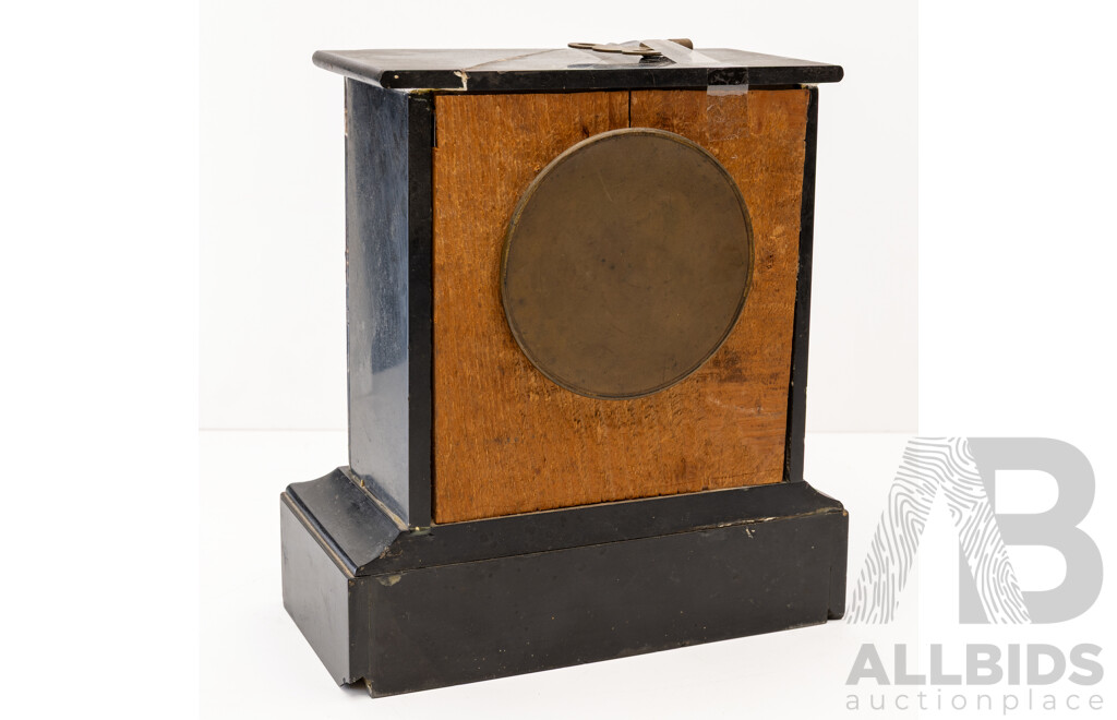 Late 19th Century Black Slate Mantle Clock
