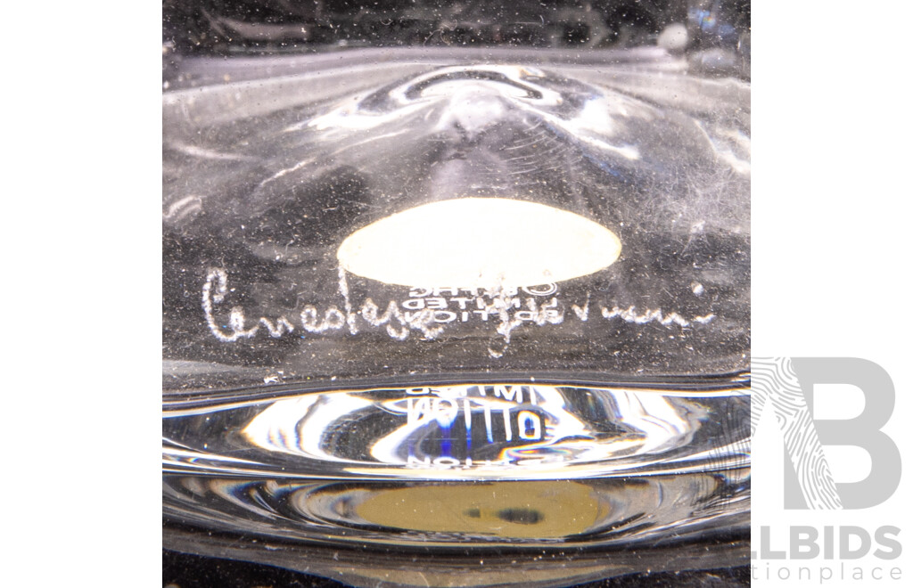 Limited Edition Murano Doves of Spring Etched Glass Vase by Giovanni Cenedese