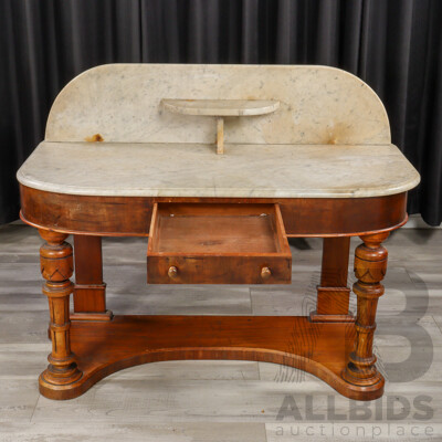 Victorian Walnut Marble Top Wash Stand
