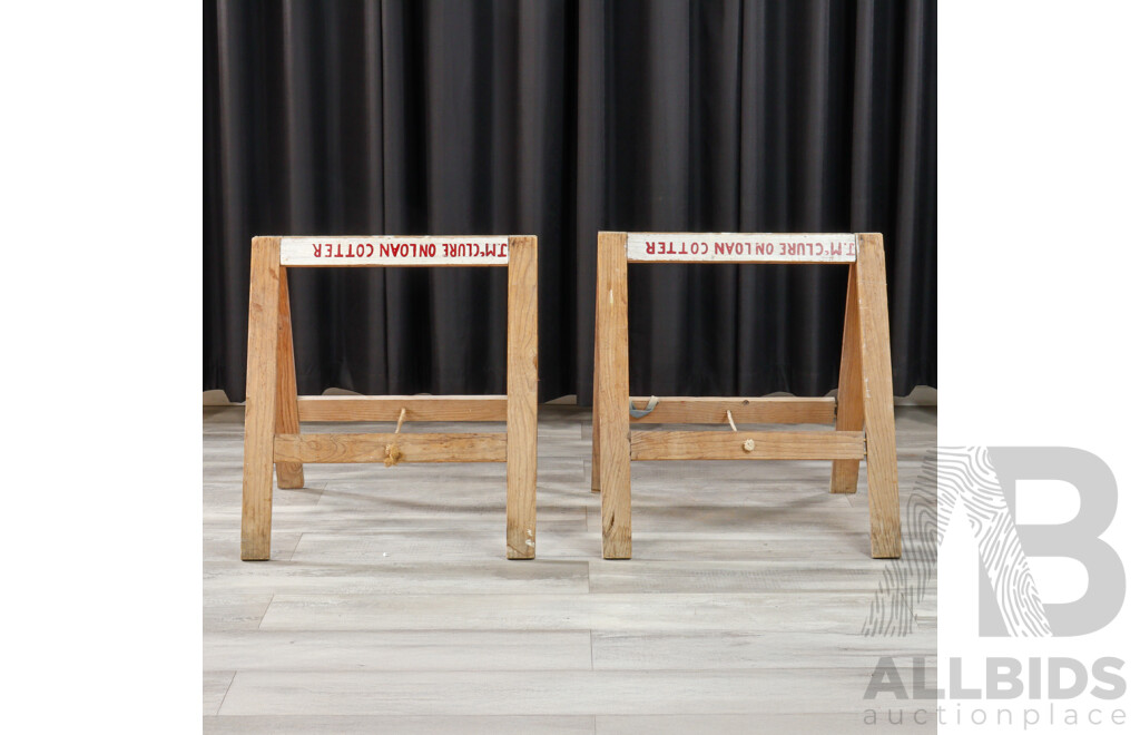 Vintage Rustic Plank Top Tressle Table