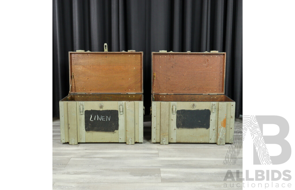 Pair of Vintage Timber Military Crates