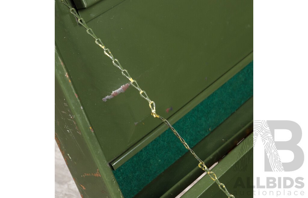 Pair of Vintage Metal Military Trunks