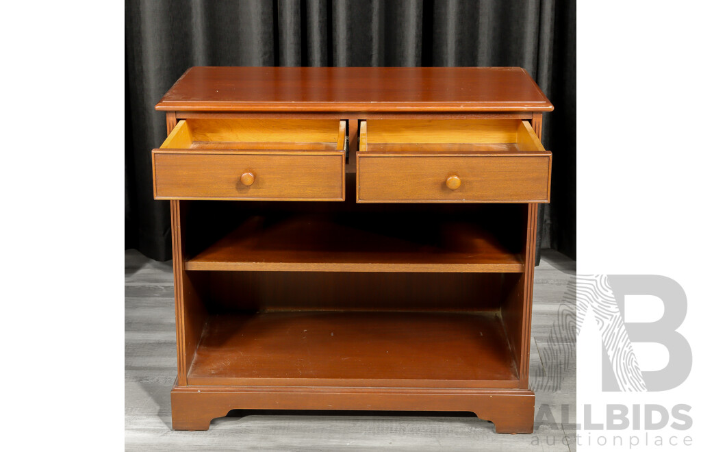 Modern Parker Open Cabinet with Two Drawers