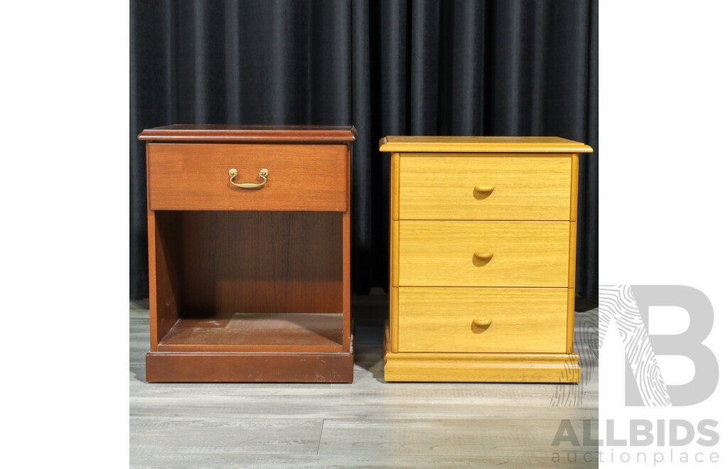 Pair of Unmatched Modern Bedsides