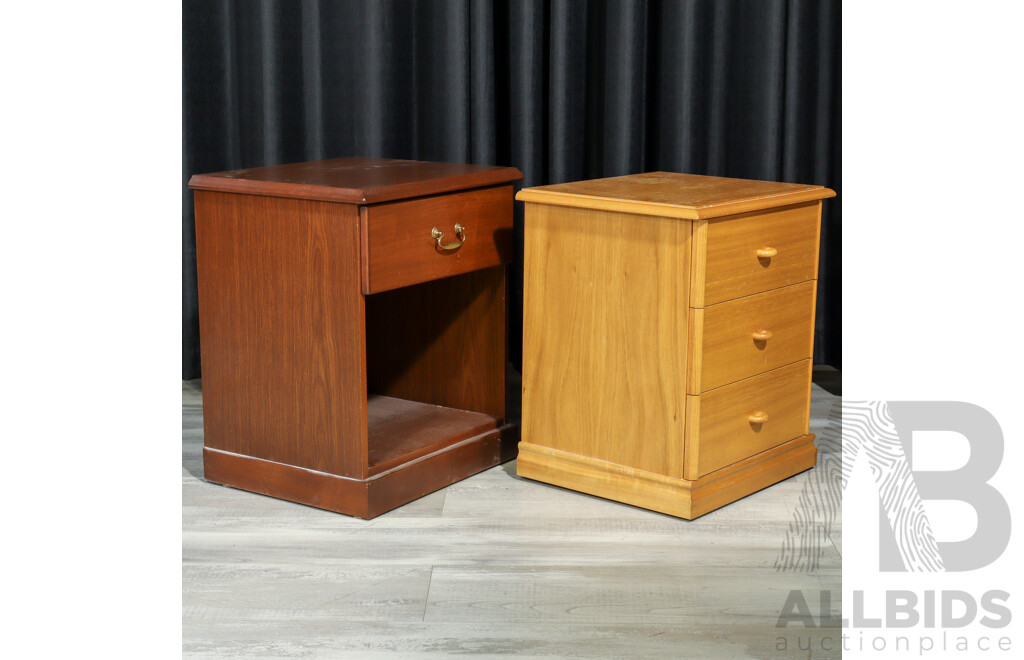 Pair of Unmatched Modern Bedsides