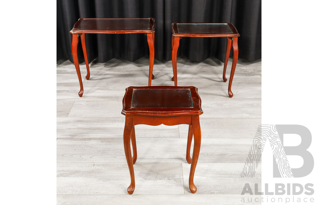 Nest of Three Graduating Queen Anne Style Side Tables