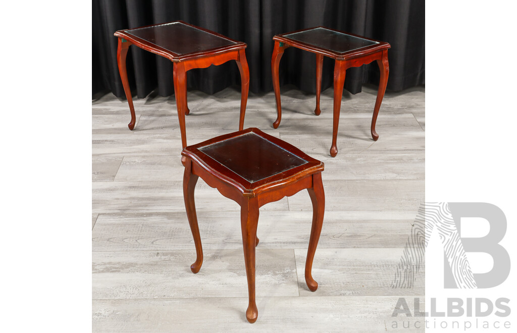 Nest of Three Graduating Queen Anne Style Side Tables