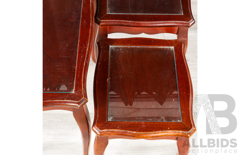 Nest of Three Graduating Queen Anne Style Side Tables