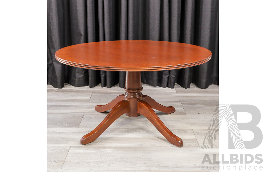 Round Mahogany Veneered Coffee Table