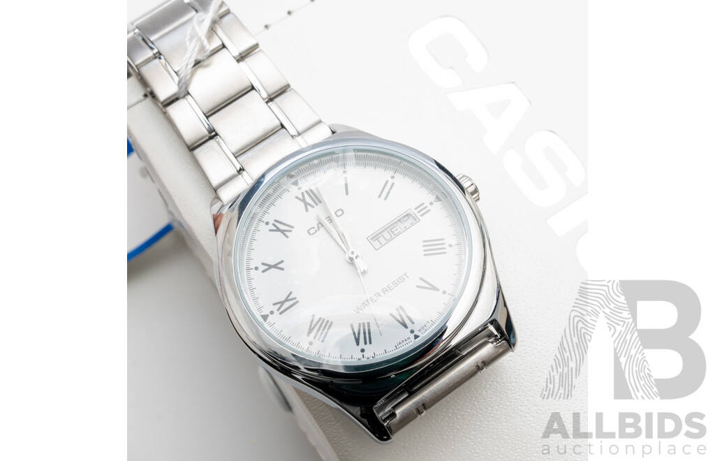 Casio Vintage Mens 37mm Dress Watch, MTP-V006, as New with Original Presentation Box