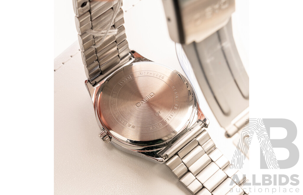 Casio Vintage Mens 37mm Dress Watch, MTP-V006, as New with Original Presentation Box