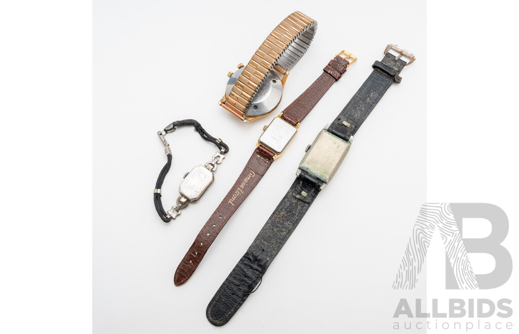 Vintage (4) Watches - Vulcain Cricker Mens, Cyma, Datex Sterling & Octo Ladies Watches