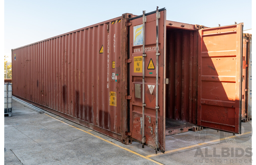 09/2006, 40Ft High Cube Shipping Container - Red