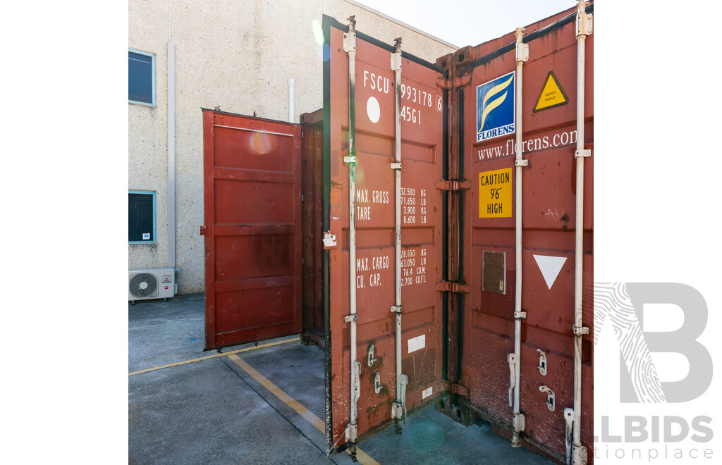 09/2006, 40Ft High Cube Shipping Container - Red