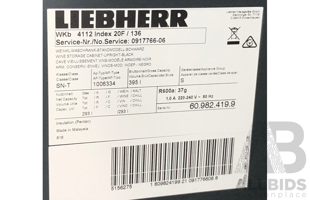 Liebherr Barrique 300 Liter  Wine Chiller