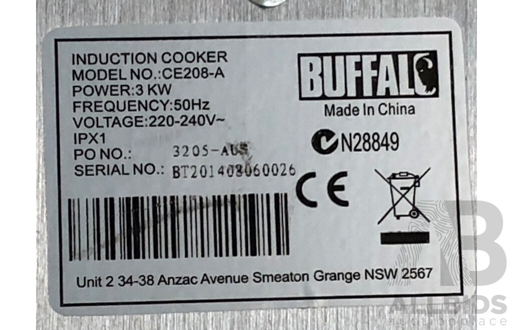 Buffalo 3.0kW Single Induction Benchtop Cooker