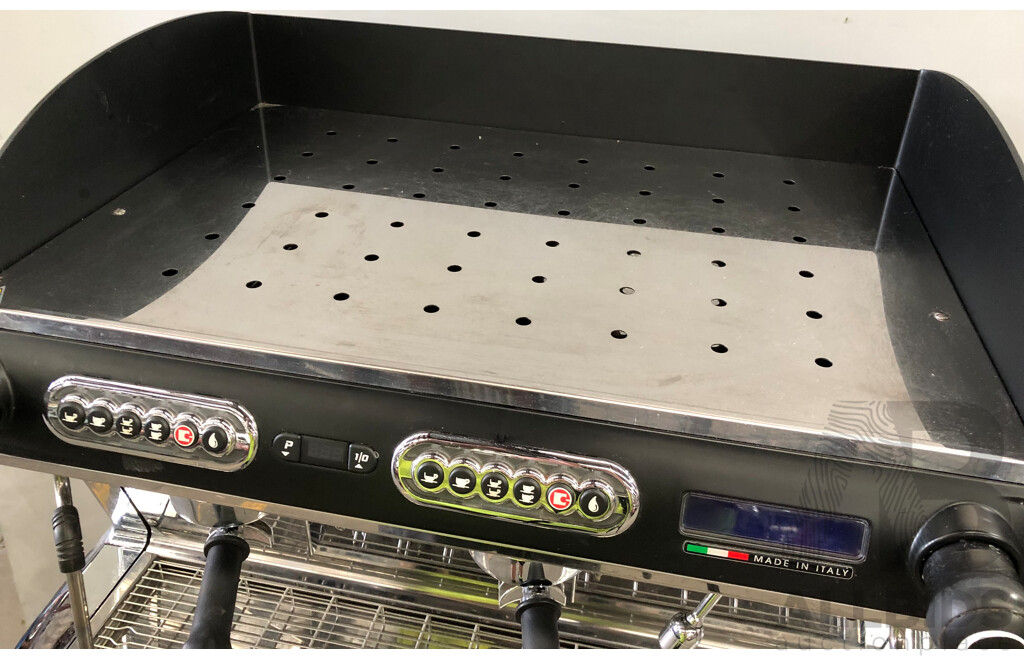 San Remo Two Group Head Coffee Machine and Metal Trolley