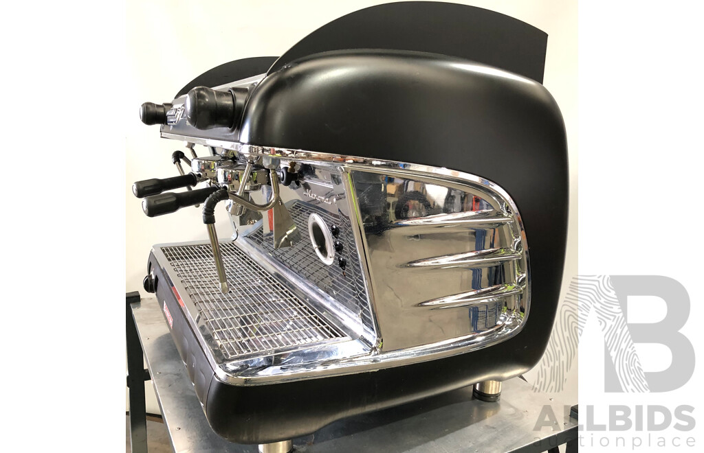 San Remo Two Group Head Coffee Machine and Metal Trolley