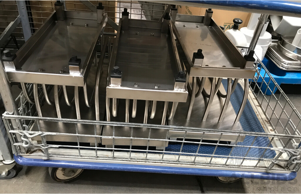 Stainless Steel Catering Trolleys/Racks and 2 Tier Trolley with Assorted Food Service Ware and Equipment