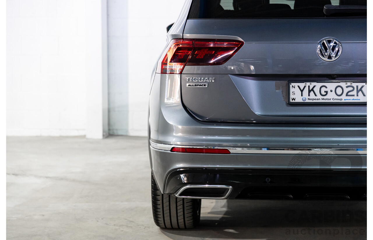 02/2020 Volkswagen Tiguan Highline Allspace R-Line Package 162 TSI (AWD) 5NA MY20 4d Wagon Platinum Grey Metallic Turbo 2.0L - 7 Seater
