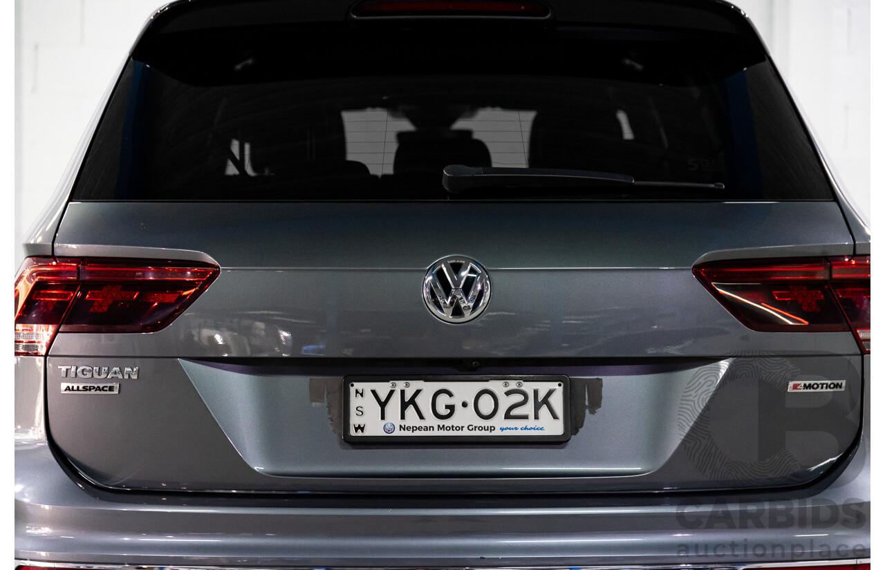 02/2020 Volkswagen Tiguan Highline Allspace R-Line Package 162 TSI (AWD) 5NA MY20 4d Wagon Platinum Grey Metallic Turbo 2.0L - 7 Seater