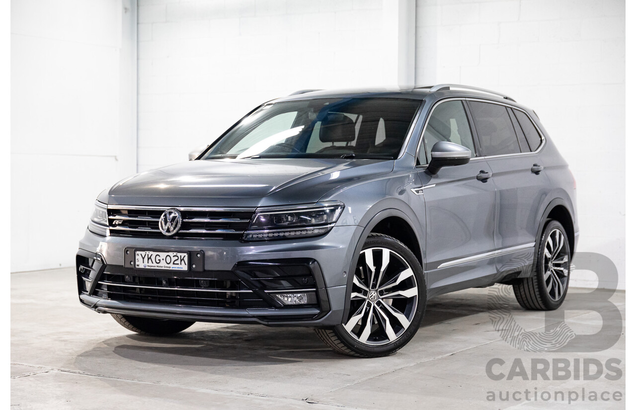 02/2020 Volkswagen Tiguan Highline Allspace R-Line Package 162 TSI (AWD) 5NA MY20 4d Wagon Platinum Grey Metallic Turbo 2.0L - 7 Seater
