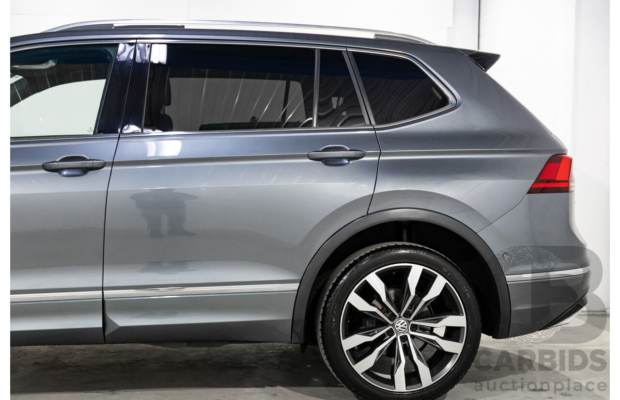 02/2020 Volkswagen Tiguan Highline Allspace R-Line Package 162 TSI (AWD) 5NA MY20 4d Wagon Platinum Grey Metallic Turbo 2.0L - 7 Seater