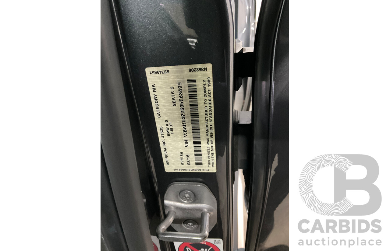 08/2016 BMW X1 xDrive20d (AWD) F48 MY17 4d Wagon Mineral Grey Metallic Turbo Diesel 2.0L