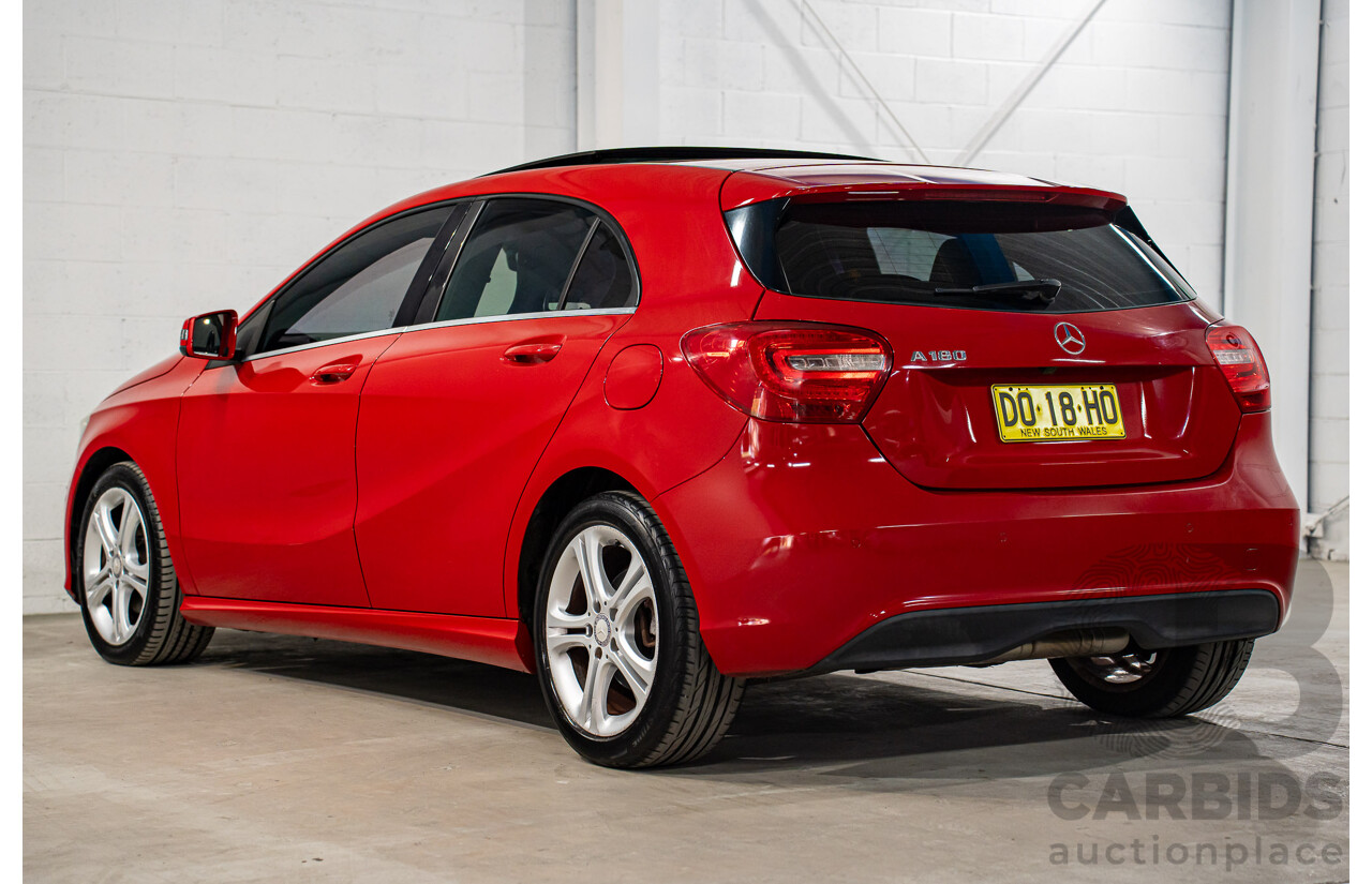 3/2014 Mercedes-Benz A180 BE 176 5d Hatchback Jupiter Red Turbo 1.6L