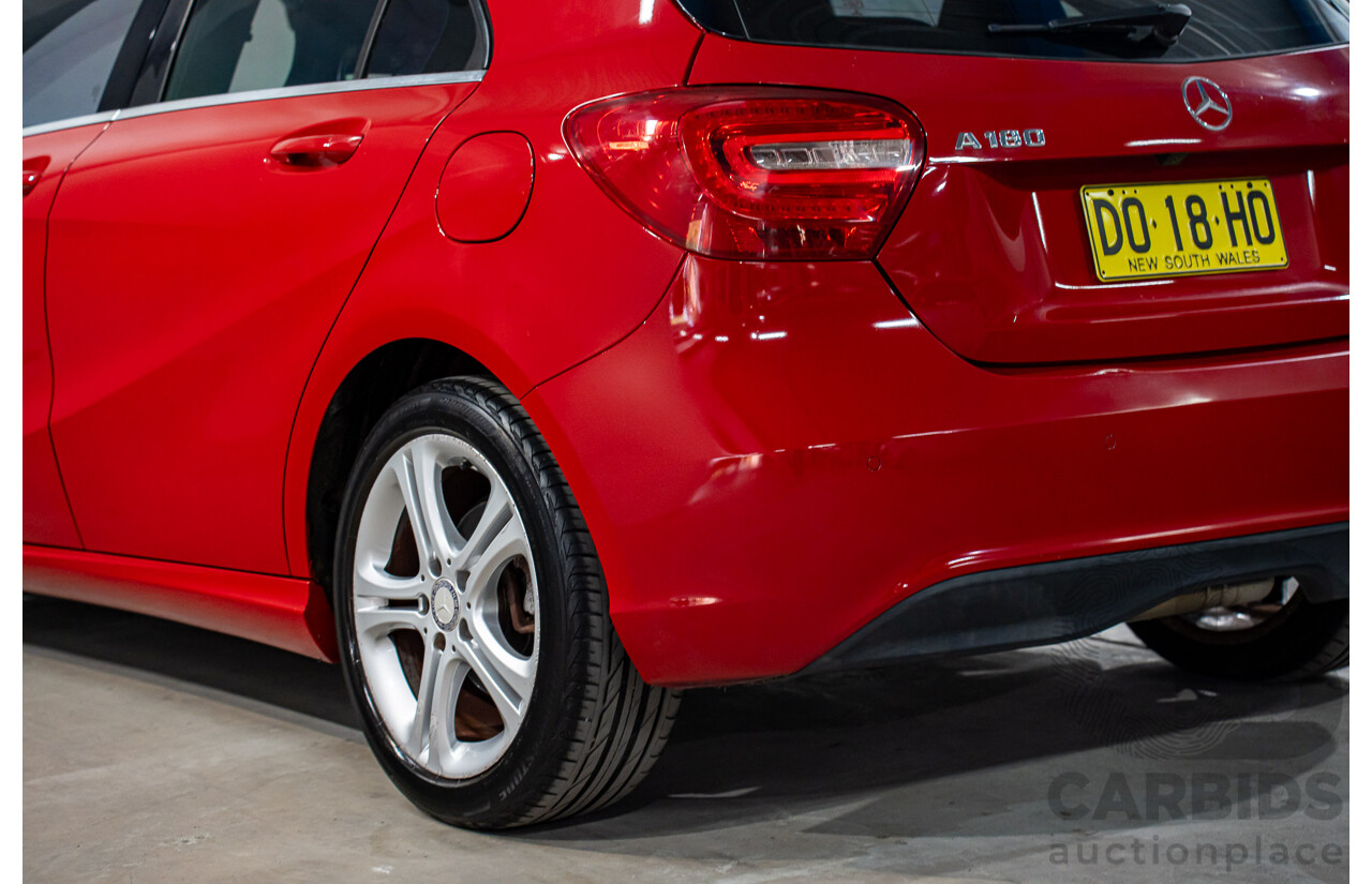 3/2014 Mercedes-Benz A180 BE 176 5d Hatchback Jupiter Red Turbo 1.6L