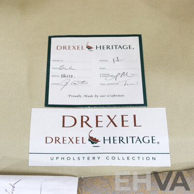 Drexel Heritage Fabric Armchair and Smaller Example