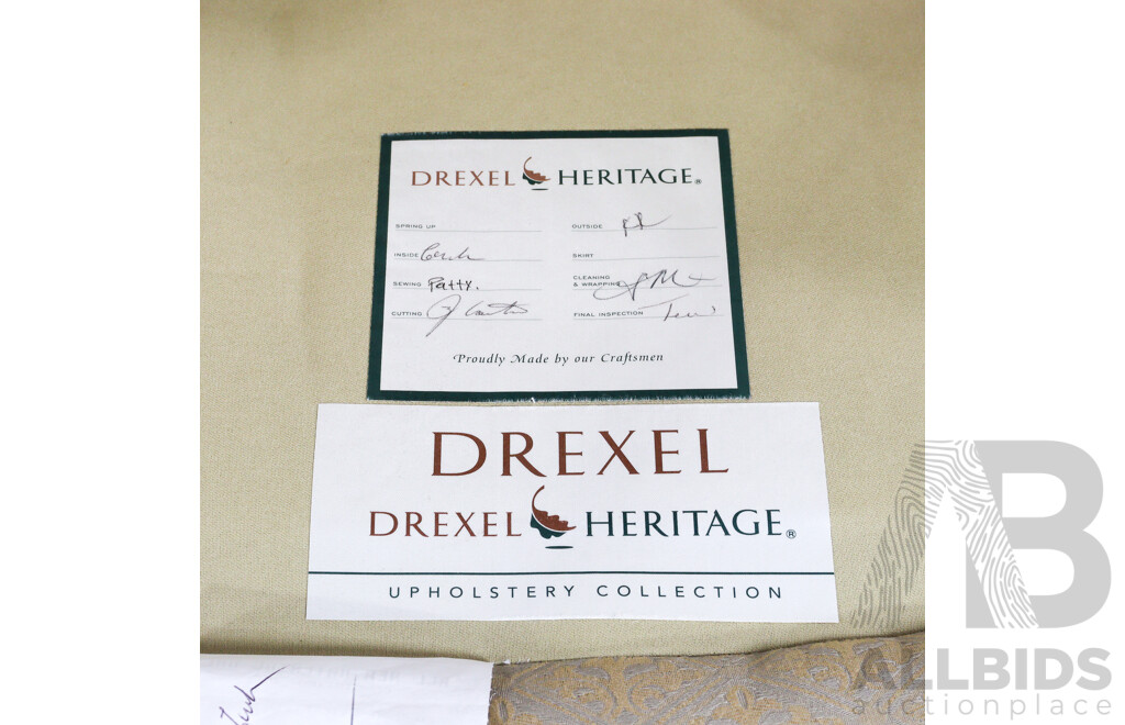 Drexel Heritage Fabric Armchair and Smaller Example