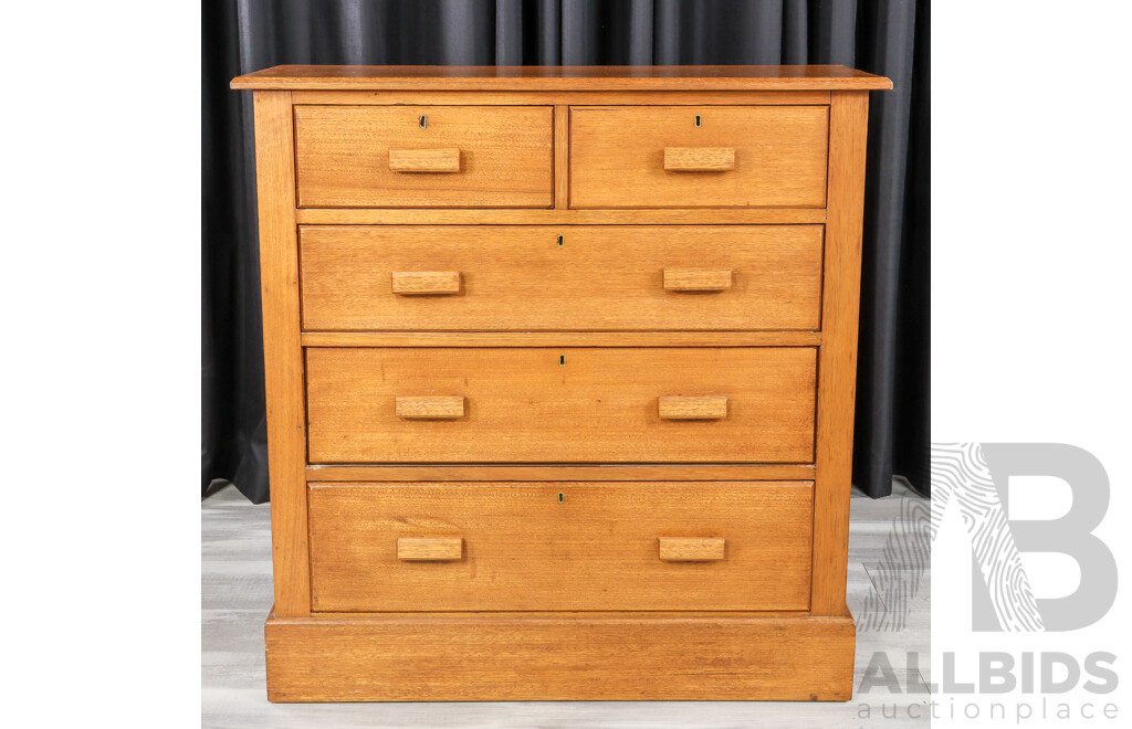 Vintage Teak Chest of Five Drawers
