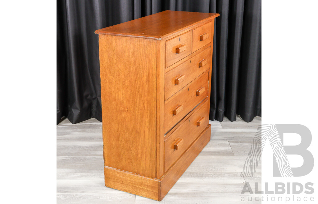 Vintage Teak Chest of Five Drawers
