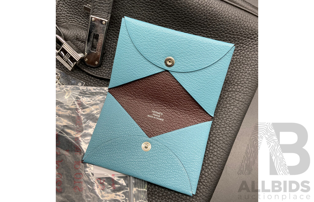 Black Handbag and Blue Cardholder