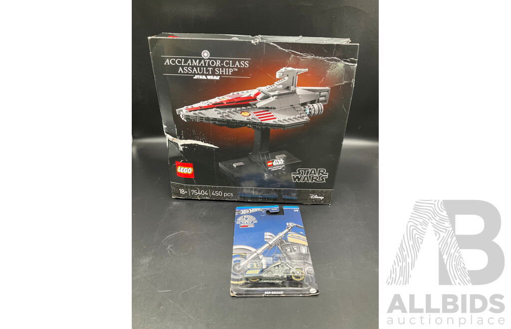 LEGO Star Wars (75404) and HOTWHEELS Bad Bagger Motorbike - ORP $119.99