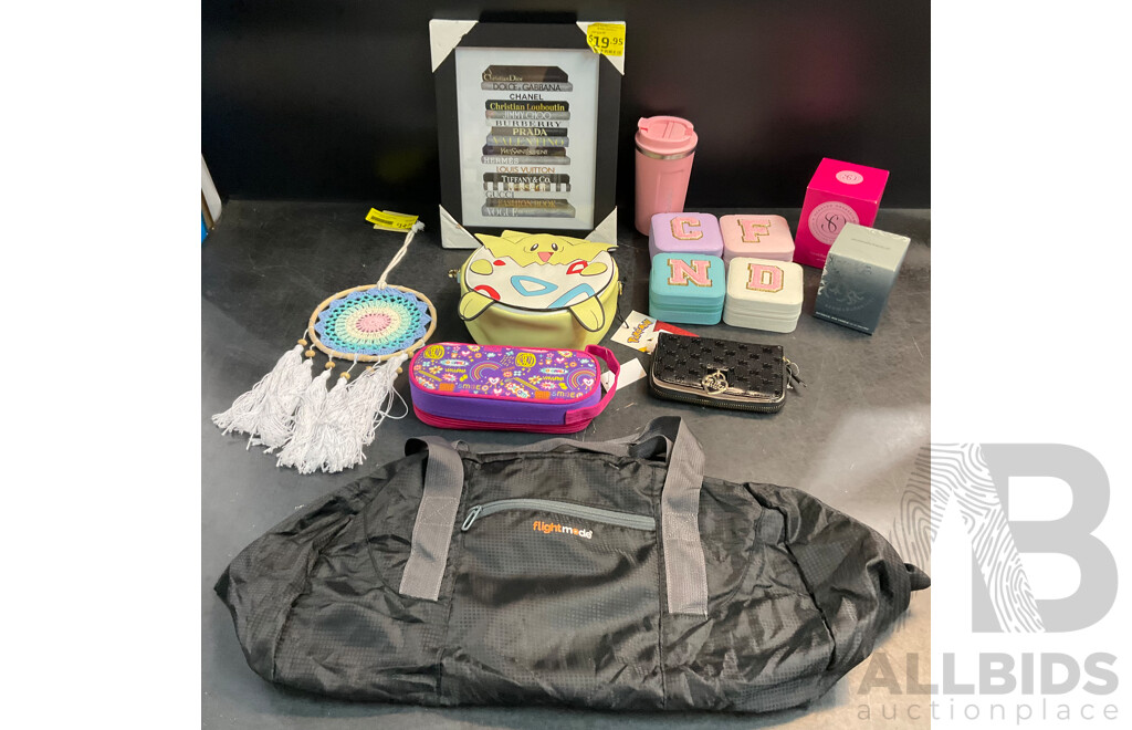 POKEMON Togepi Crossbody Bag & Assorted of Household Items Includes Candle, Jewellery Box and More - Lot of 13