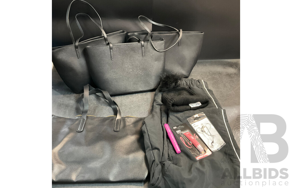 Assorted ANKO Tote Bag/ Hat  & OXX Make Up & EVERLAST Pants - Lot of 9