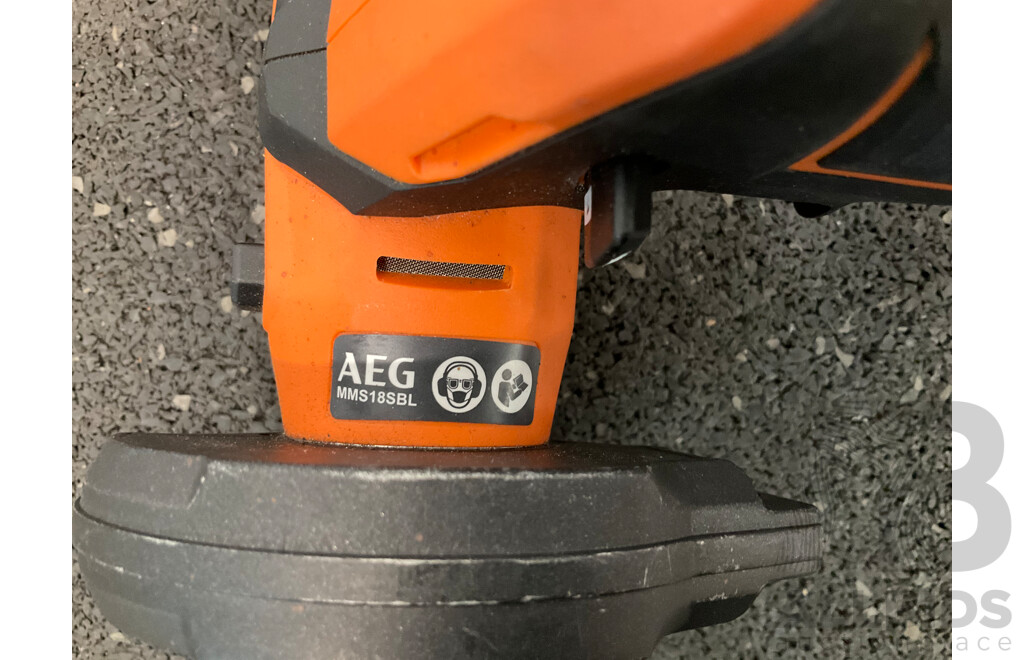 AEG 18V XR Brushless Angle Grinder (MMS18SBL) Skinn Only and 18V 2Ah Battery - ORP $329