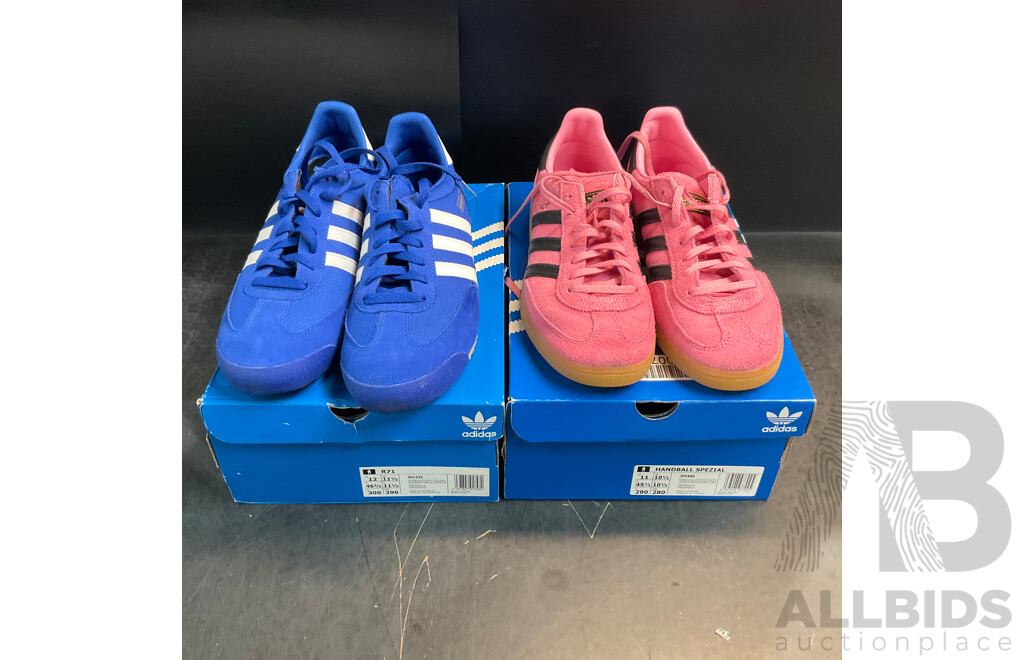 ADIDAS Spezial Shoes - Pink - Size US11 & R71 Shoes - Blue - Size US12 - Lot of 2