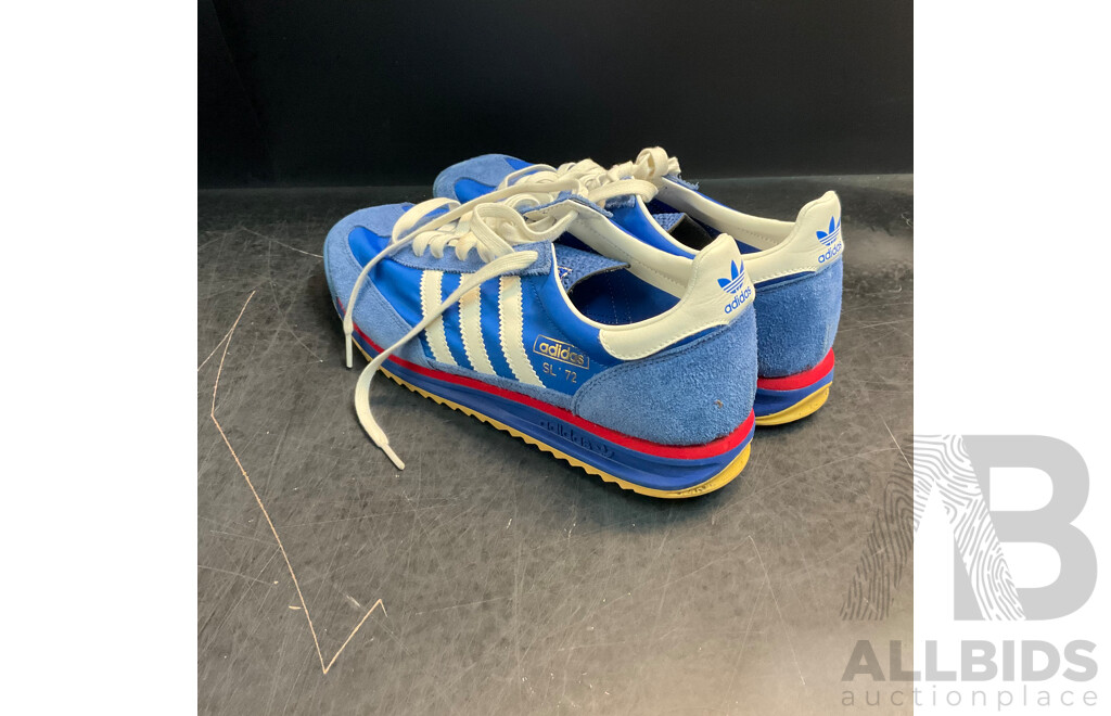 ADIDAS Black R71 Shoes  & Blue SL 72 Shoes - Size US12 - Lot of 2