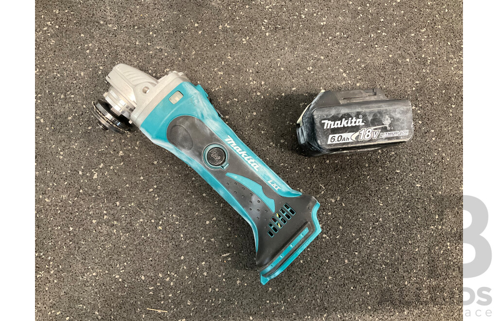 MAKITA 18V LXT Angle Grinder (DGA452) and 18V 6.0Ah Battery - Lot of 2