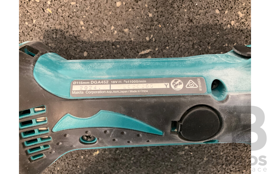 MAKITA 18V LXT Angle Grinder (DGA452) and 18V 6.0Ah Battery - Lot of 2