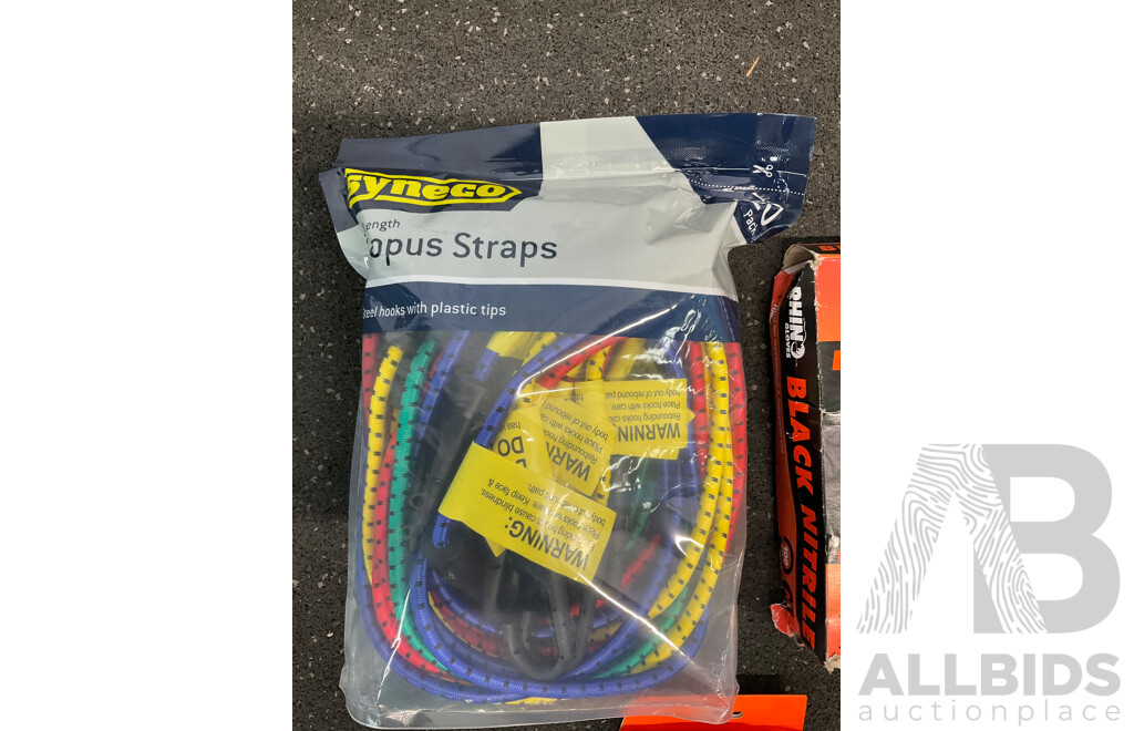 RAVEMEN LS16 Light Set for Urban Riding Commuting, SYNECO Octopus Straps and THINO Gloves - Lot of 3