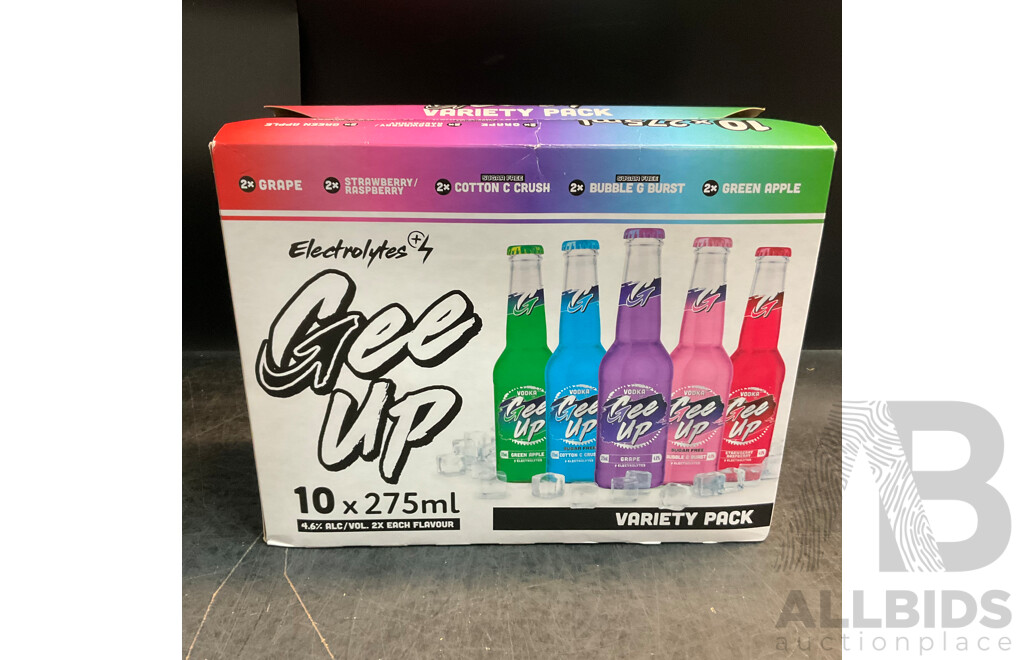GEE-UP Vodka Mixed Pack Bottle 275mL 10pk  & Cruiser Sour Grape Vodka Drinks X3  & Jack Daniel's Whisky with Cola X2