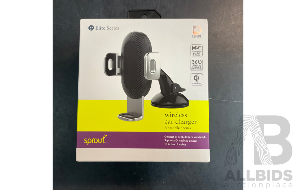 SPROUT Wireless Car Charger & Hybird Speaker & MAY MAW KitiFish - Lot of 3