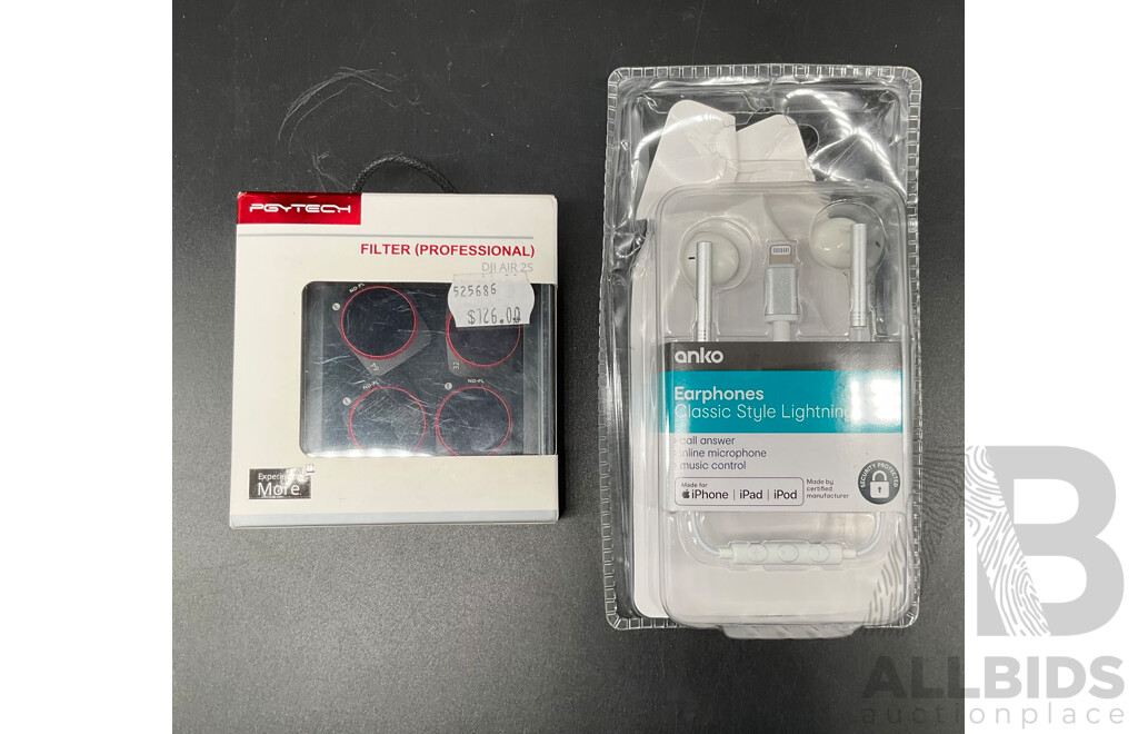 PGYTECH ND-PL Filter Set for DJI Air 2S and ANKO Earphones - Lot of 2