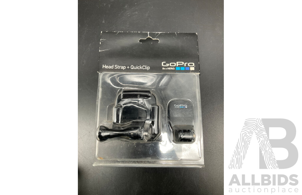 GoPro Accessories, Including Head Strap + Quick Clip, Sport Kit and SP POV Pole - Lot of 3