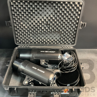 GODOX SK400II & SK400II-V 400W Studio Flash Light with PELICAN AIR Carry Case