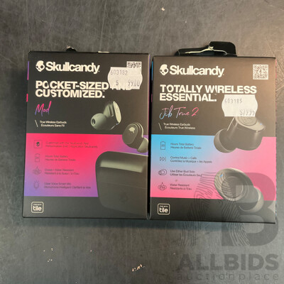 SKULLCANDY Mod & Jib True 2 Wireless Earbuds - Lot of 2